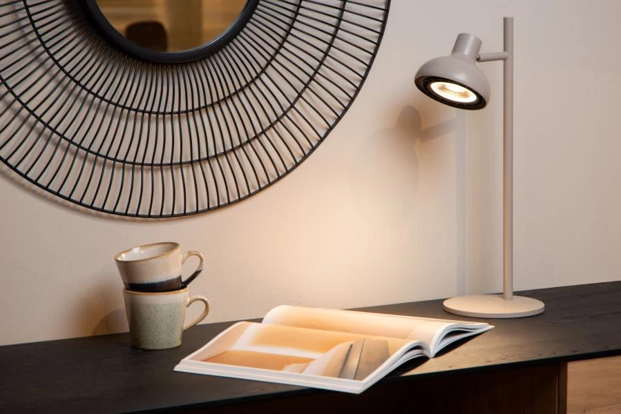 Lucide SENSAS - Table lamp - Ø 18 cm - 1xGU10 (ES111) - Cream - ambiance 1